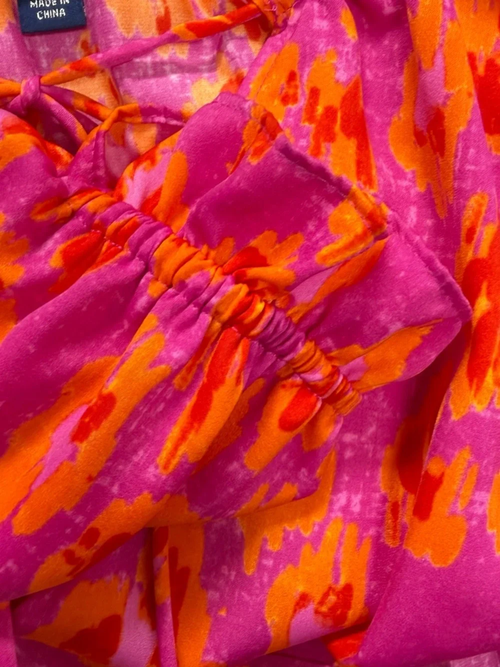 Scoop Floral Midi Dress Pleated Tie Spring Summer Romantic Dress Size 12-14 - Picture 8 of 8